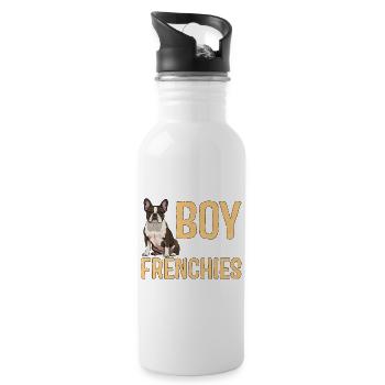Just A Boy Who Loves Frenchies - Water bottle with straw - white - Right