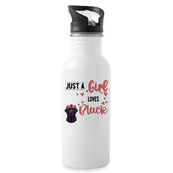 Juste une fille qui aime les labradors noirs - Gourde avec paille intégrée - blanc - Droite