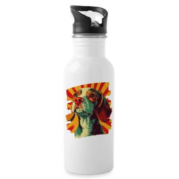 Beagle - Water bottle with straw - white - Right