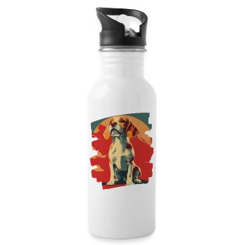 Beagle - Water bottle with straw - white - Right