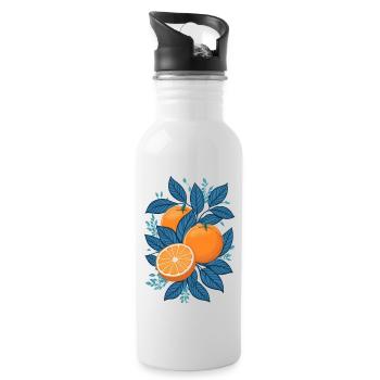 Delicious oranges - Water bottle with straw - white - Right
