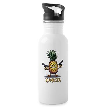 Pineapple Fruity Gangsta The hardest pineapple in the world - Water bottle with straw - white - Right