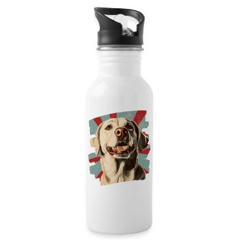 Labrador - Gourde avec paille intégrée - blanc - Droite