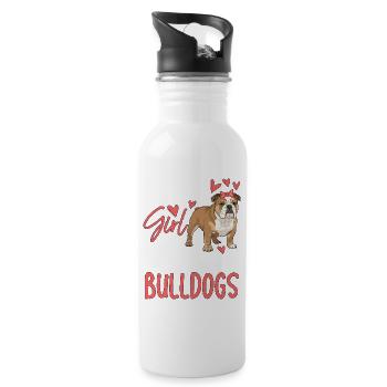 Juste une fille qui aime les bouledogues - Gourde avec paille intégrée - blanc - Droite