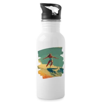 Surfer - Trinkflasche mit integriertem Trinkhalm - Weiß - Rechts