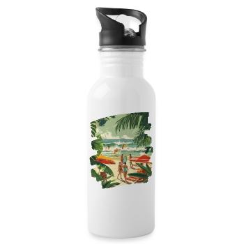 Surfer - Trinkflasche mit integriertem Trinkhalm - Weiß - Rechts