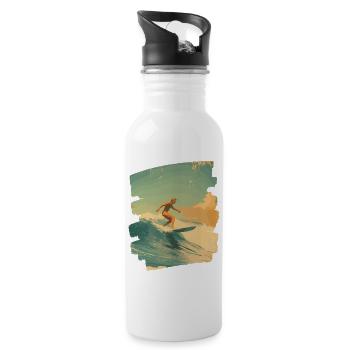 Surfer - Trinkflasche mit integriertem Trinkhalm - Weiß - Rechts