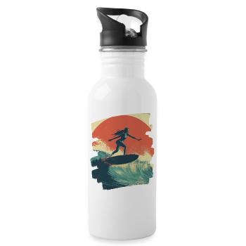 Surfer - Trinkflasche mit integriertem Trinkhalm - Weiß - Rechts