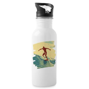 Surfer - Trinkflasche mit integriertem Trinkhalm - Weiß - Rechts