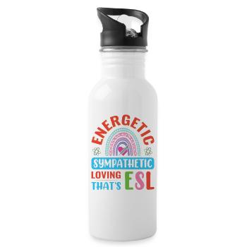 ESL-Lehrer ESL Unterricht - Trinkflasche mit integriertem Trinkhalm - Weiß - Rechts