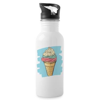 Cream Cream - Water bottle with straw - white - Right