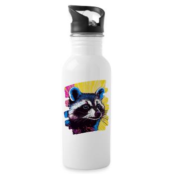 Raccoon - Water bottle with straw - white - Right
