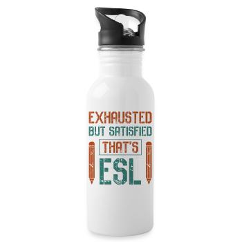 ESL-Lehrer ESL Unterricht - Trinkflasche mit integriertem Trinkhalm - Weiß - Rechts