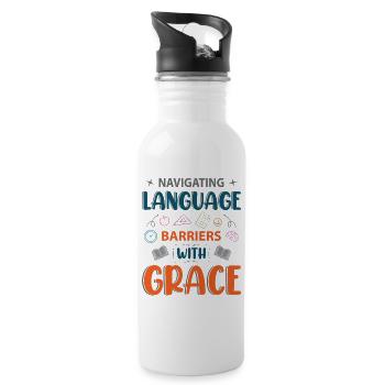 ESL-Lehrer ESL Unterricht - Trinkflasche mit integriertem Trinkhalm - Weiß - Rechts