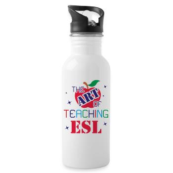 ESL-Lehrer ESL Unterricht - Trinkflasche mit integriertem Trinkhalm - Weiß - Rechts