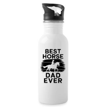 Pferde Spruch Reitsport Lustiges Pferde Geschenk - Trinkflasche mit integriertem Trinkhalm - Weiß - Rechts