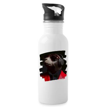 Robbe - Trinkflasche mit integriertem Trinkhalm - Weiß - Rechts