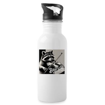 Bratsche Weich Und Sanft Waschbär Bratschist - Trinkflasche mit integriertem Trinkhalm - Weiß - Rechts