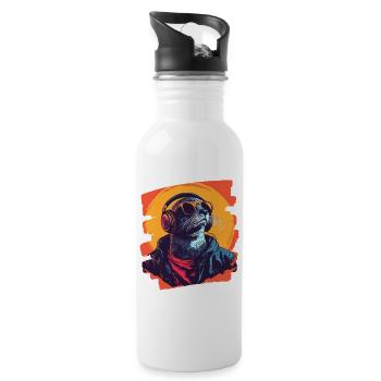 Robbe - Trinkflasche mit integriertem Trinkhalm - Weiß - Rechts