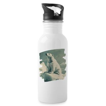 Polar bear - Water bottle with straw - white - Right