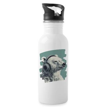 Polar bear - Water bottle with straw - white - Right