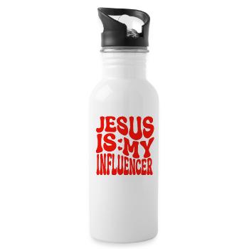 Jésus est mon influenceur - Foi chrétienne - Gourde avec paille intégrée - blanc - Droite
