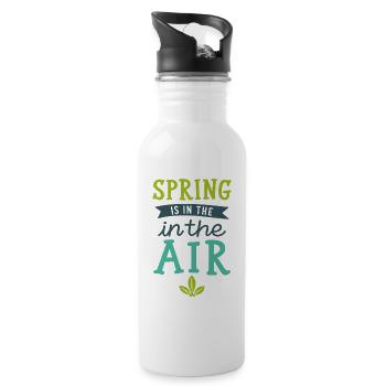 Spring is in the Air - Water bottle with straw - white - Right