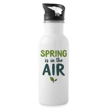 Spring is in the Air - Water bottle with straw - white - Right