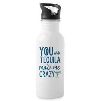 Tequila Party Saying Quote - Water bottle with straw - white - Right