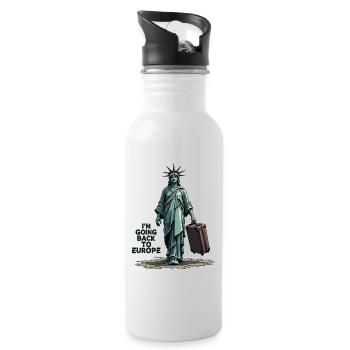 Drôle de Statue de la Liberté États-Unis Amérique Sarcasme - Gourde avec paille intégrée - blanc - Droite