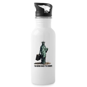 Drôle de Statue de la Liberté États-Unis Amérique Sarcasme - Gourde avec paille intégrée - blanc - Droite