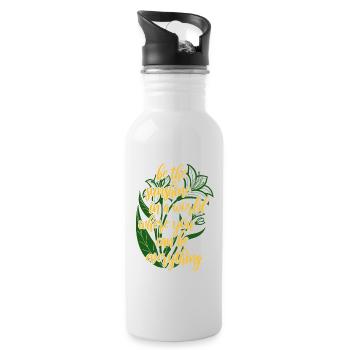 Blumen - Frühling - Be the sunshine - Spruch - Trinkflasche mit integriertem Trinkhalm - Weiß - Rechts
