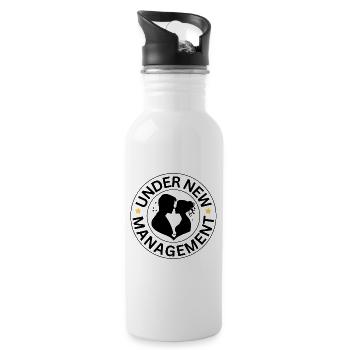 Funny Bachelor Party Wedding Design - Water bottle with straw - white - Right