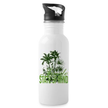 Jungle State of Mind – Palmen Design - Gourde avec paille intégrée - blanc - Droite