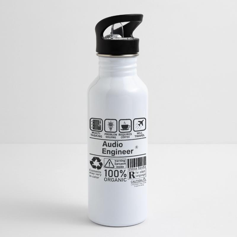 Audio Engineer multi tasking problem solving Trinkflasche mit integriertem Trinkhalm