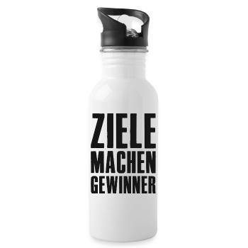 Goals Make Winners Founders Entrepreneurs Startup - Water bottle with straw - white - Right