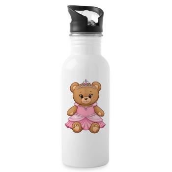 Ours en peluche Princesse - Gourde avec paille intégrée - blanc - Droite