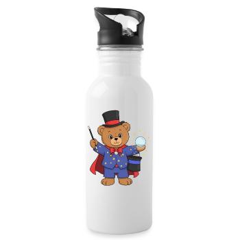 Teddy Bear Wizard - Water bottle with straw - white - Right