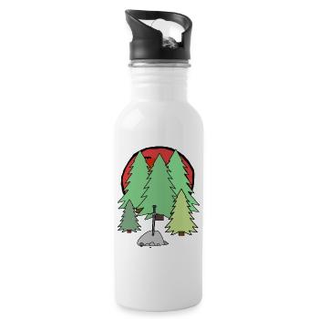 Knights Heroes Medieval Sword Swords Fable - Water bottle with straw - white - Right