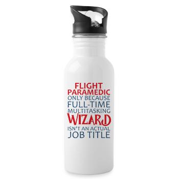 Flight Paramedic Wizard Luftrettung - Trinkflasche mit integriertem Trinkhalm - Weiß - Rechts