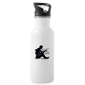 My guitar and I guitarist - Water bottle with straw - white - Right