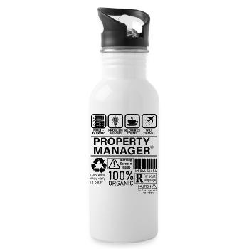 property manager multi tasking problem solving - Trinkflasche mit integriertem Trinkhalm - Weiß - Rechts