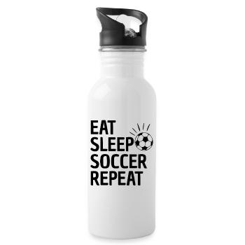 Soccer Saying Soccer Club Soccer Player - Water bottle with straw - white - Right
