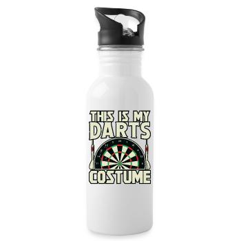 Dart Dartspieler Dartspiel Herren - Trinkflasche mit integriertem Trinkhalm - Weiß - Rechts