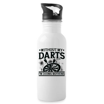 Dart Dartspieler Dartspiel Herren - Trinkflasche mit integriertem Trinkhalm - Weiß - Rechts