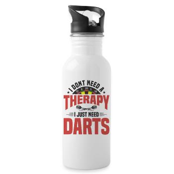 Dart Dartspieler Dartspiel Herren - Trinkflasche mit integriertem Trinkhalm - Weiß - Rechts