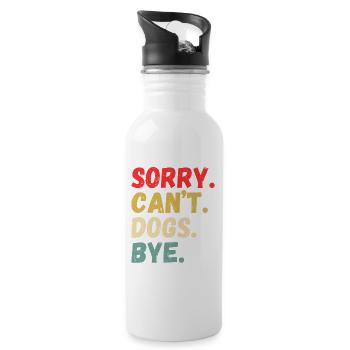 Playful Can’t Dogs Bye Design - Water bottle with straw - white - Right