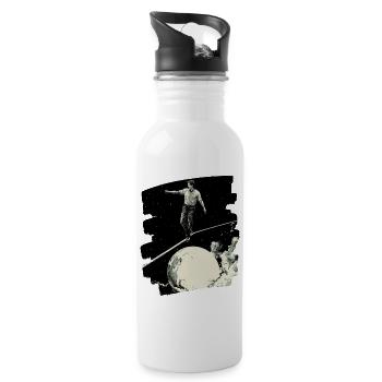 Slackline Slacklining Balance - Trinkflasche mit integriertem Trinkhalm - Weiß - Rechts