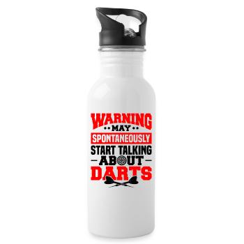 Dart Dartspieler Dartspiel Herren - Trinkflasche mit integriertem Trinkhalm - Weiß - Rechts