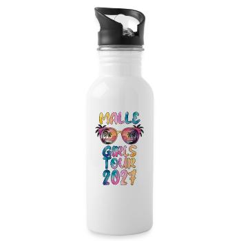 Malle Girls Tour 2027 - Trinkflasche mit integriertem Trinkhalm - Weiß - Rechts